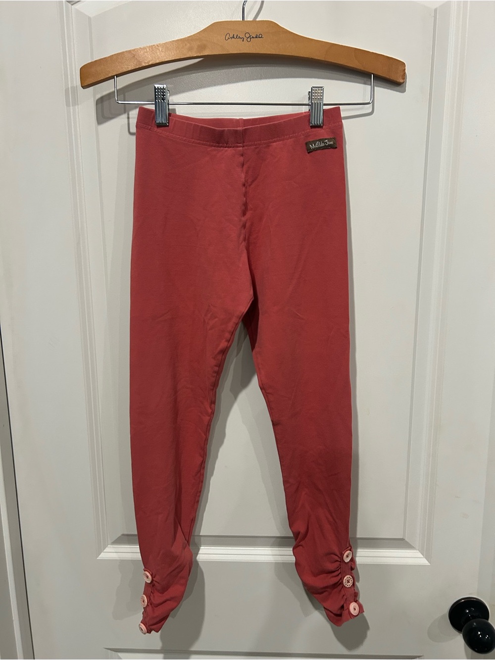 Matilda Jane Coral Pink Girls Leggings with Button Cuffs